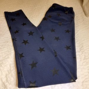 90 Degree Blue with Black Stars Leggings